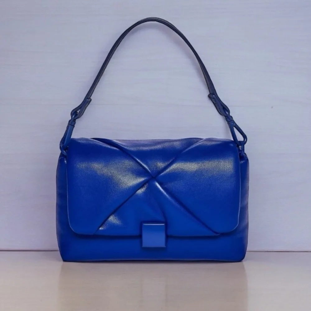 A New Day Mini Flap Satchel Handbag Blue new